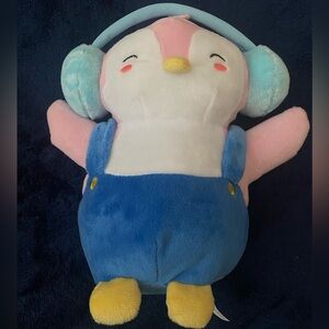 Adorable Pink and Blue Penguin Plush Toy